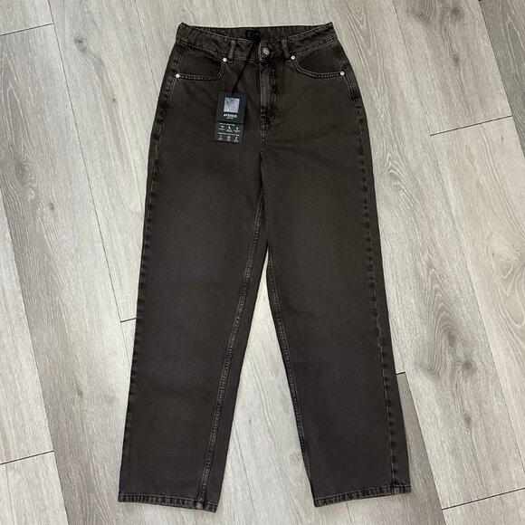 NWT Afends - Shelby - Women's Organic Cotton Wide Leg Brown Denim Jeans - 26x28 - Picture 1 of 16